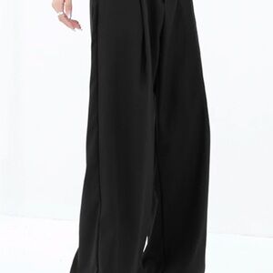 Commense Charcoal Wide Leg Trousers